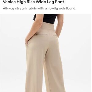 Athleta High Rise Wide Leg Pants in Cream